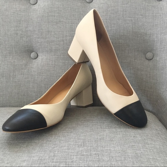 J. Crew Shoes - J.Crew Bryn cap toe leather block heel near NWT